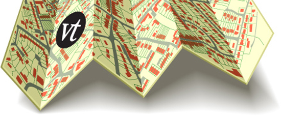 Banner image showing a folded roadmap with a VT logo